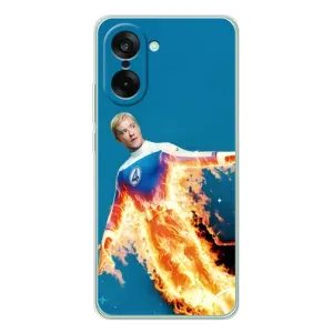 Чехол с принтом Фантастическая четверка для OnePlus Ace 5 Racing (Человек-факел в огне)