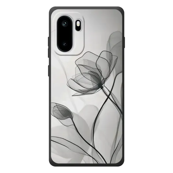 Чехол с принтом «Черные цветы» для OnePlus Ace 6
