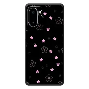 Чехол с принтом «Розовые цветы на черном» для OnePlus Ace 6