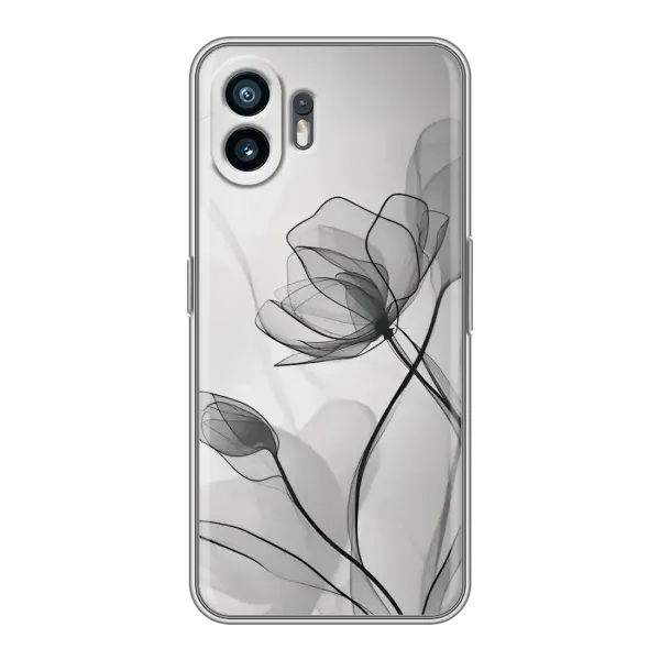 Чехол с принтом «Черные цветы» для OnePlus Ace 6T Чехол с принтом «Черные цветы» для OnePlus Ace 6T