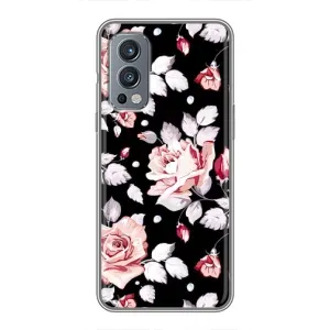 Чехлы с Цветами для OnePlus Nord 2 (VPrint) (Цветочки на черном)