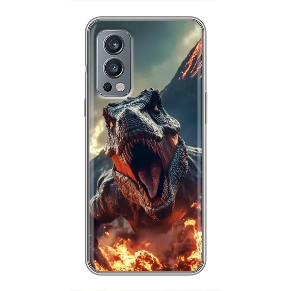 Чехол с принтом «Огненный динозавр» для OnePlus Nord 2 Чехол с принтом «Огненный динозавр» для OnePlus Nord 2