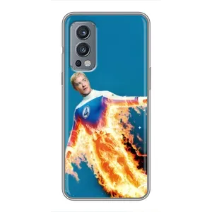 Чехол с принтом Фантастическая четверка для OnePlus Nord 2 (Человек-факел в огне)