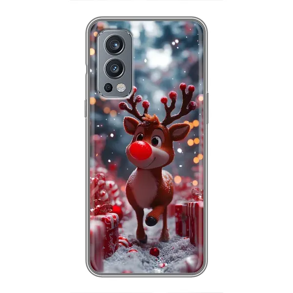 Чехол с принтом «Олень среди подарков» для OnePlus Nord 2 Чехол с принтом «Олень среди подарков» для OnePlus Nord 2