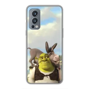 Чехол с мультфильмом Шрек на OnePlus Nord 2 (Шрек и Осел)