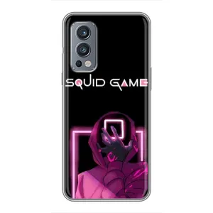 Чехол Гра в кальмара для OnePlus Nord 2 (Неоновый охранник игры)