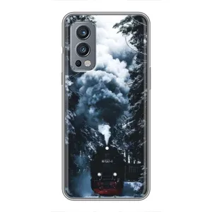 Новогодние, Праздничные Чехлы для OnePlus Nord 2 - 2024 год (Зимний поезд)