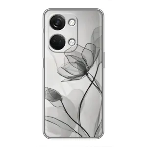 Чохол з квітковим принтом на OnePlus Норд 3 5G (Чорні квіти)