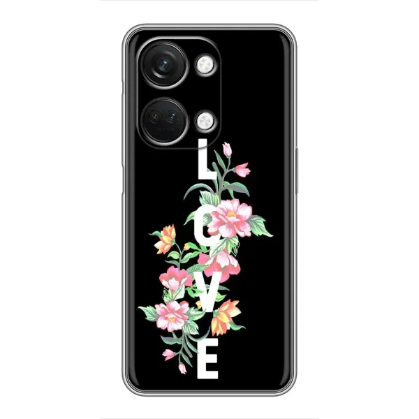 Чехол с принтом «Цветы LOVE» для OnePlus Nord 3 5G