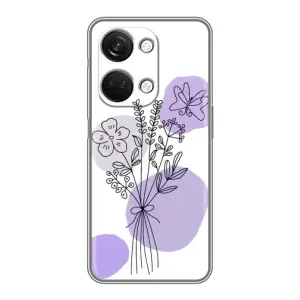 Силконовий чохол з принтом в квітах на OnePlus Nord 3 5G (Букет фіолетова абстракція)