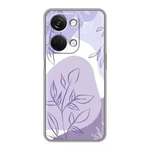 Силконовий чохол з принтом в квітах на OnePlus Nord 3 5G (Фіолетове листя абстракція)