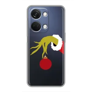 Зимні Чохли для OnePlus Норд 3 5G - прозорий фон (Грінч з іграшкою)