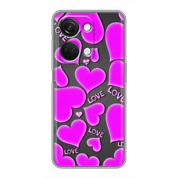 Чехол с принтом «Pink hearts» для OnePlus Nord 3 5G