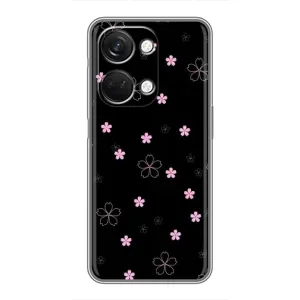 Чохол з розовим принтом для OnePlus Nord 3 5G (Рожеві квіти на чорному)