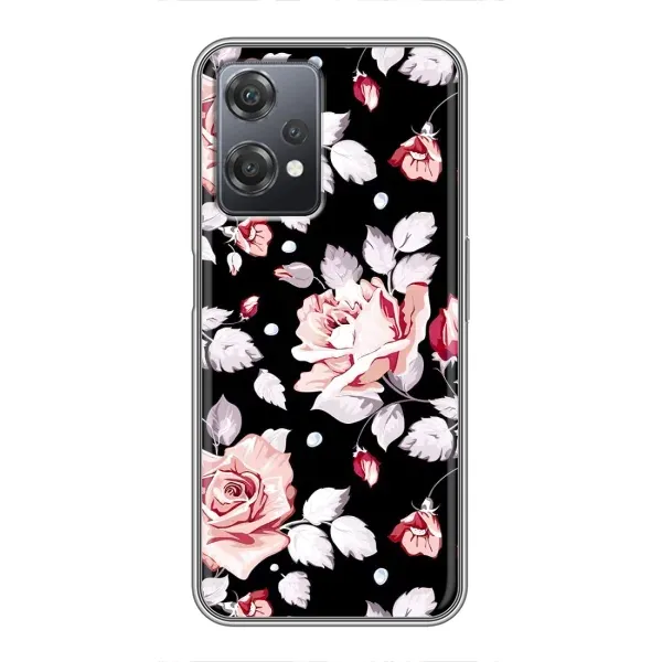 Чохол з принтом «Квіти на чорному» для OnePlus Nord CE 2 (5G) (IV2201)
