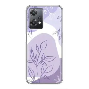 Силконовий чохол з принтом в квітах на OnePlus Nord CE 2 (5G) (IV2201) (Фіолетове листя абстракція)