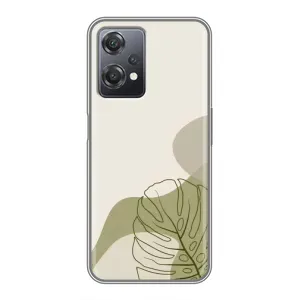 Силконовий чохол з принтом в квітах на OnePlus Nord CE 2 (5G) (IV2201) (Зелена монстера дизайн)