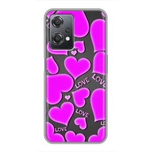 Чехлы для любимой на ВанПлас Норд СЕ 2 (5Г) (IV2201) (VPrint) (Pink hearts)