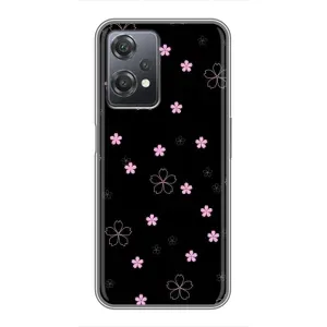 Чохол з розовим принтом для OnePlus Nord CE 2 (5G) (IV2201) (Рожеві квіти на чорному)