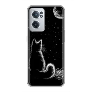 Чохол з принтом для OnePlus Nord CE 2 Lite 5G (AlphaPrint) Модні коти (Котик і місяць)