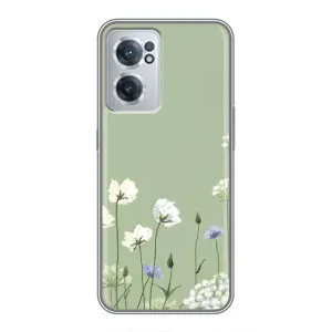 Чохол з квітковим принтом на OnePlus Норд ЦЕ 2 Лайт 5Ж (Квіти на зеленому)
