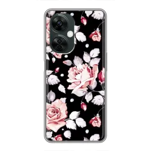 Чехлы с Цветами для OnePlus Nord CE 3 Lite (VPrint) (Цветочки на черном)