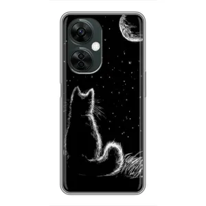 Чохол з принтом для OnePlus Nord CE 3 Lite (AlphaPrint) Модні коти (Котик і місяць)