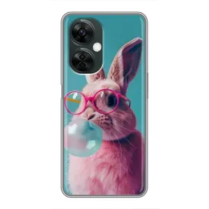 Чохол з принтом стильні тварини для OnePlus Норд СЕ 3 Лайт (Кролик в окулярах)
