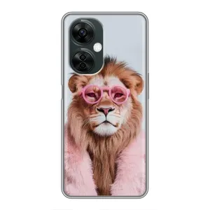Чохол з принтом стильні тварини для OnePlus Норд СЕ 3 Лайт (Лев в окулярах)
