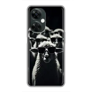 Чохол з принтом стильні тварини для OnePlus Норд СЕ 3 Лайт (Овечка в окулярах)