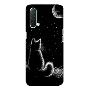 Чохол з принтом для OnePlus Nord CE 5G (AlphaPrint) Модні коти (Котик і місяць)