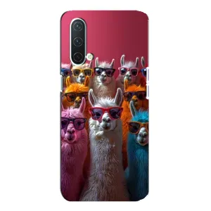 Чохол з принтом стильні тварини для OnePlus Норд CE 5G (Лами в окулярах)