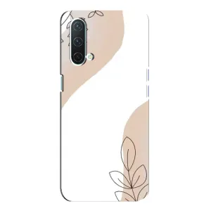 Силиконовый чехол с принтом в цветах на OnePlus Nord CE 5G (Нюдовая веточка абстракция)