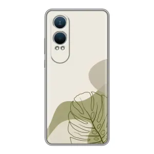 Силконовий чохол з принтом в квітах на OnePlus Nord CE4 Lite (Зелена монстера дизайн)