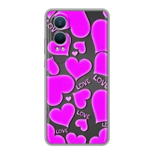 Чехлы для любимой на ВанПлас Норд СЕ4 Лайт (VPrint) (Pink hearts)