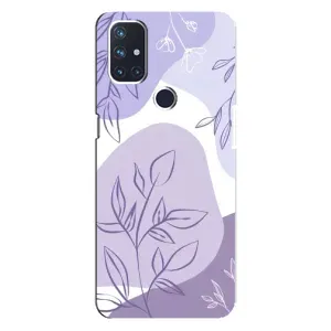 Силконовий чохол з принтом в квітах на OnePlus Nord N10 5G (Фіолетове листя абстракція)