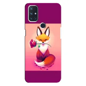 Чехлы с картинкой Лисички для OnePlus Nord N10 5G (VPrint) (Лисичка с розочкой)