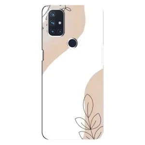 Силконовий чохол з принтом в квітах на OnePlus Nord N10 5G (Нюдова гілочка абстракція)