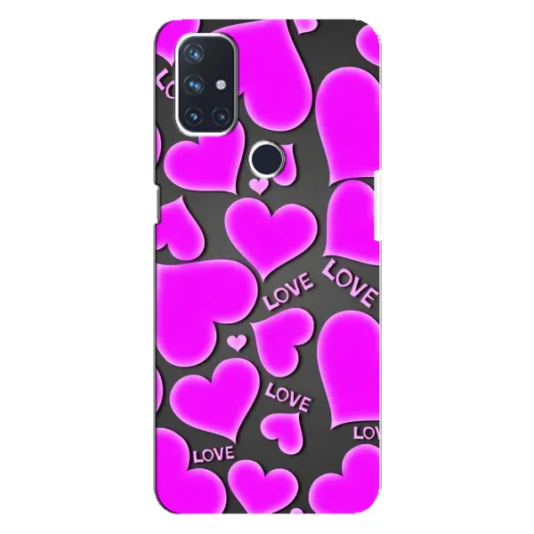 Чехол с принтом «Pink hearts» для OnePlus Nord N10 5G Чехол с принтом «Pink hearts» для OnePlus Nord N10 5G