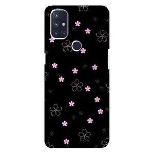 Чохол з розовим принтом для OnePlus Nord N10 5G (Рожеві квіти на чорному)