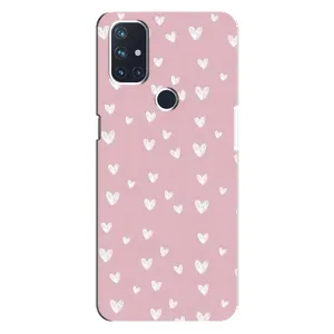 Чохол з розовим принтом для OnePlus Nord N10 5G (Сердечки на рожевому)