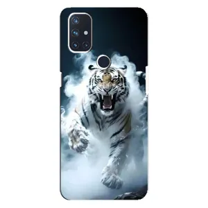 Чехол с картинкой «Хищники» для OnePlus Nord N10 5G (Белый тигр в дыму)
