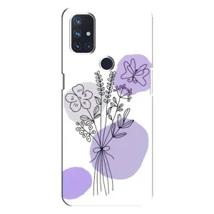 Силконовий чохол з принтом в квітах на OnePlus Nord N100 (Букет фіолетова абстракція)