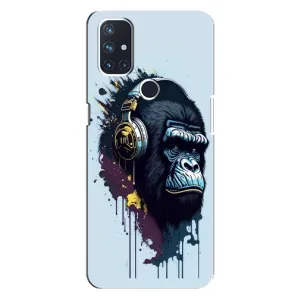 Чохол з Мавпами OnePlus Nord N100 - (AlphaPrint) (Горила в навушниках)