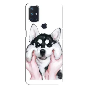 Чохол з Хаскі OnePlus Nord N100 - (AlphaPrint) (Хаскі улибака)