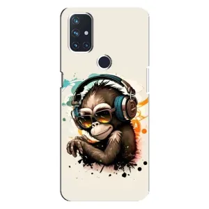 Чохол з Мавпами OnePlus Nord N100 - (AlphaPrint) (Макака в навушниках)