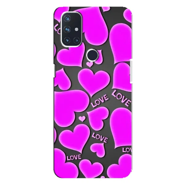Чехол с принтом «Pink hearts» для OnePlus Nord N100