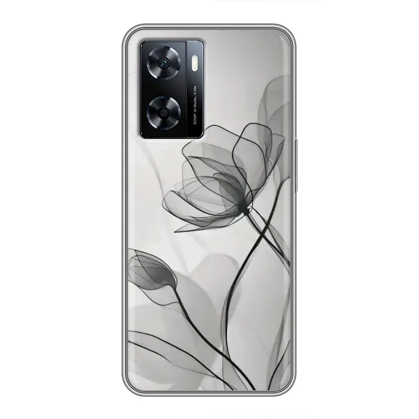 Чехол с принтом «Черные цветы» для OnePlus Nord N20 SE Чехол с принтом «Черные цветы» для OnePlus Nord N20 SE