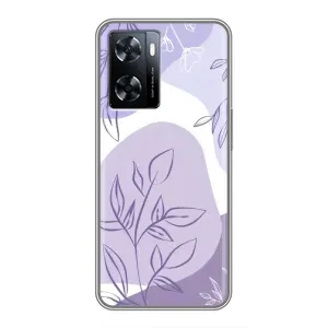 Силконовий чохол з принтом в квітах на OnePlus Nord N20 SE (Фіолетове листя абстракція)