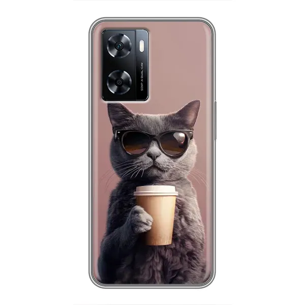 Чехол с принтом «Кот с кофе» для OnePlus Nord N20 SE Чехол с принтом «Кот с кофе» для OnePlus Nord N20 SE
